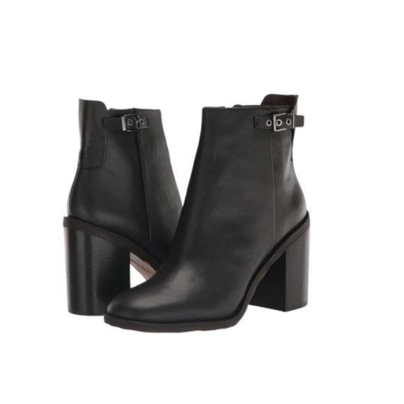 Franco Sarto Shoes - Franco Sarto Leather Rivet Ankle Boot Bootie Black Size 10 NWT